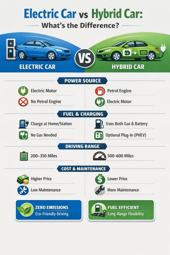 Electric Car vs Hybrid Car: Key Differences Explained (USA)