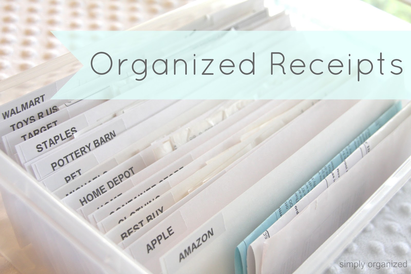 simply organized: organized receipts
